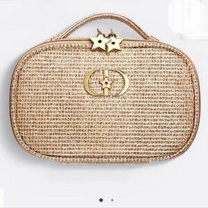 NEW CHRISTIAN DIOR LIMITED EDITION GOLD WOVEN SPARKLY POUCH